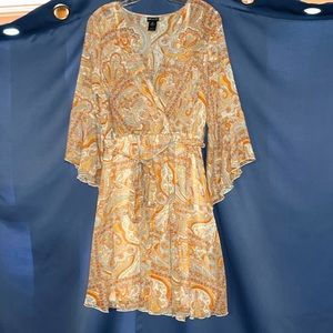 Kate and Lily dress Sz 14 peach & coral sheer and flowy